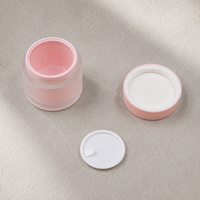 Ensemble d'emballages cosmétiques de haute qualité en plastique rose, vert et blanc à double couche, flacon de lotion, sérum et crème en plastique givré AS