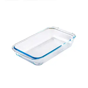 Rectangular Round Oval Square Shapes High borosilicate Heat Resistant Oven Safe Glass Pan for Kitchen Baking