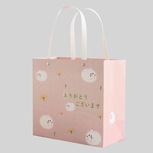 Cute Cartoon Birthday Gift <b>Wrapping</b> Bag New Style Portable Ins Trend White Cardboard Bag,Durable Storage & Shopping Bag - Product Image 4