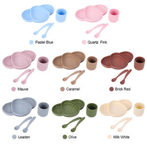 Oem Odm Bpa Gratis Milieuvriendelijk Frans Land Siliconen Babyvoedingsset 6 Stuks Peuter Zuigplaat Slabbetje Lepel Vork Servies - Product Image 6