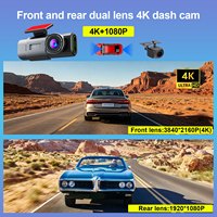 Caméra embarquée 4K+1080P double objectif avant et arrière, vision nocturne HD, Wi-Fi et GPS intégrés – Nouveauté très demandée