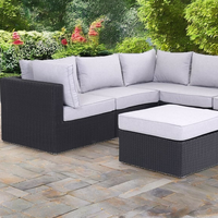 Ensembles de conversation en osier modernes chaise de canapé en rotin table basse pour repas en plein air jardin patio hôtels meubles de salon