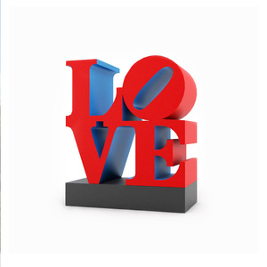 Escultura de acero inoxidable con diseño de letras de amor Jia Hua, decoración geométrica para exteriores con montaje en suelo. - Product Image 5