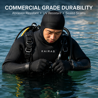 Combinaison de plongée intégrale thermique en néoprène 3 mm KAIRAS avec col réglable, coutures scellées, panneau de poitrine extensible, pour surf, snorkeling et plongée, personnalisable