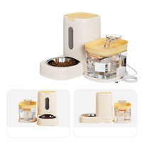 Fontaine à eau automatique pour chat 2 en 1 avec chargeur USB, distributeur de nourriture 1,8 L, fontaine intelligente pour chat