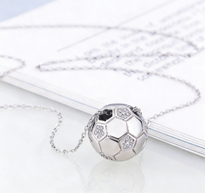 Collier de football en perles <span class=keywords><strong>Coupe</strong></span> <span class=keywords><strong>du</strong></span> <span class=keywords><strong>Monde</strong></span> 2026 pour femme, pendentif boule dorée en acier inoxydable, bijou de clavicule - Product Image 3