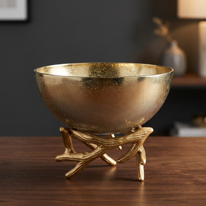 gold unbreakable <b>twig</b> bowl <b>for</b> best serving and <b>decoration</b> home <b>decor</b> wedding <b>decoration</b>- Indian Home Crafts - Product Image 1