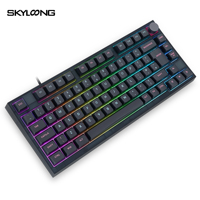 SKYLOONG GK75 joint torique RGB USB filaire commutateur optique échangeable à chaud clé PBT mise en page ISO keycaps clavier de jeu mécanique