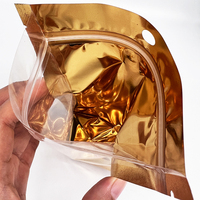 Sacs Doypack Brillants Dorés Transparents en Gros pour Usine, 50g 100g 200g, Qualité Alimentaire, avec Fermeture Éclair, pour Snacks, Noix et Emballage Alimentaire
