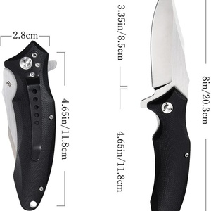 Couteau pliant en acier inoxydable D2 personnalisé OEM avec manche G10 pour le camping tactique et le bricolage - Product Image 2