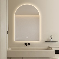 Miroir de salle de bain éclairé à cadre acrylique Arch avec interrupteur tactile Décoration de la maison pour salle de bain et hôtel