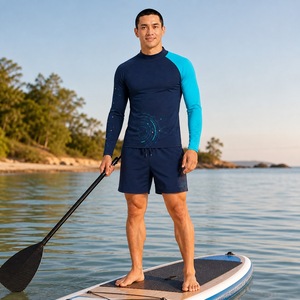 Maglietta Rash Guard Personalizzata da Uomo a Maniche Lunghe con Stampa Digitale UPF 50 Resistente al Cloro in Nylon Piccolo MOQ Abbigliamento Sportivo da Spiaggia - Product Image 2