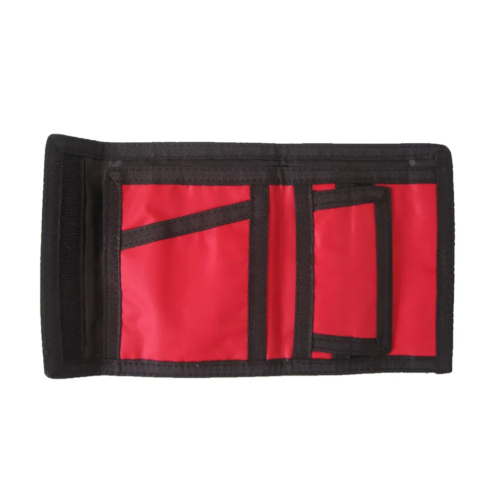 Billetera de poliéster y nailon personalizada para hombre y mujer, billetera triple plegable de camuflaje