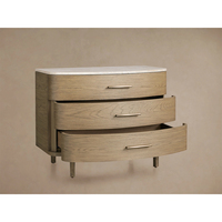 Table de chevet moderne en bois massif avec 3 tiroirs, personnalisable pour hôtel et appartement
