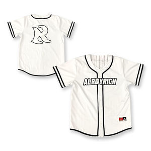 Jersey de béisbol reversible con tira de sublimación blanca en blanco bordado personalizado - Product Image 1