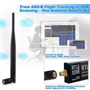 Antenne ADS-B articulée omnidirectionnelle à gain élevé 978 MHz 1090 MHz IP67 2 dBi large bande SMA-mâle pour récepteur <span class=keywords><strong>de</strong></span> suivi d'avions - Product Image 4