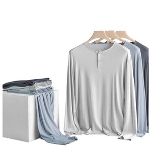 Pijamas de Algodón para Hombre al por Mayor, Ropa de Dormir Suave de Punto, Pijama Transpirable con Botones de Bambú para Hombre - Product Image 5