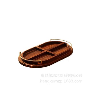 Hangxu Wooden Serving <b>Tray</b> With Handle Multifunctional Solid Wood Platter For <b>Snacks</b> Drinks Living Room Use - Product Image 3