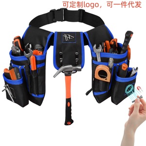 <b>Tool</b> Waist Bag Multi-functional Canvas <b>Tool</b> <b>Storage</b> With Magnets For Electricians And DIY Use - Product Image 2