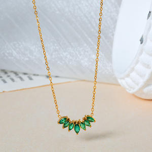 BEI Dropshippingジュエリーファッションクラシックキューバリンク流行のジルコン蝶女性のステンレススチールチェーンネックレス - Product Image 2