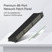 Pasokan Langsung Pabrik Panel Patch RJ45 Cat5e/Cat6 Terintegrasi dan Terlindungi dengan 48 atau 24 Port  Panel Patch Jaringan Cat6 48-Port