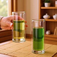 Verre à double paroi en borosilicate épais, transparent, résistant à la chaleur, fait main, style nordique, réutilisable, compatible lave-vaisselle