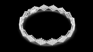 <b>Silver</b> Geometric Cluster Diamond <b>Bracelet</b> Crafted <b>Silver</b> Plated Featuring Modern Angular Classic Design Anniversary Party Gift - Product Image 2