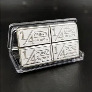 Wholesale 1/4 Oz Fake 999 Pure Metal Plating Silver Bar Commemorative Coin
