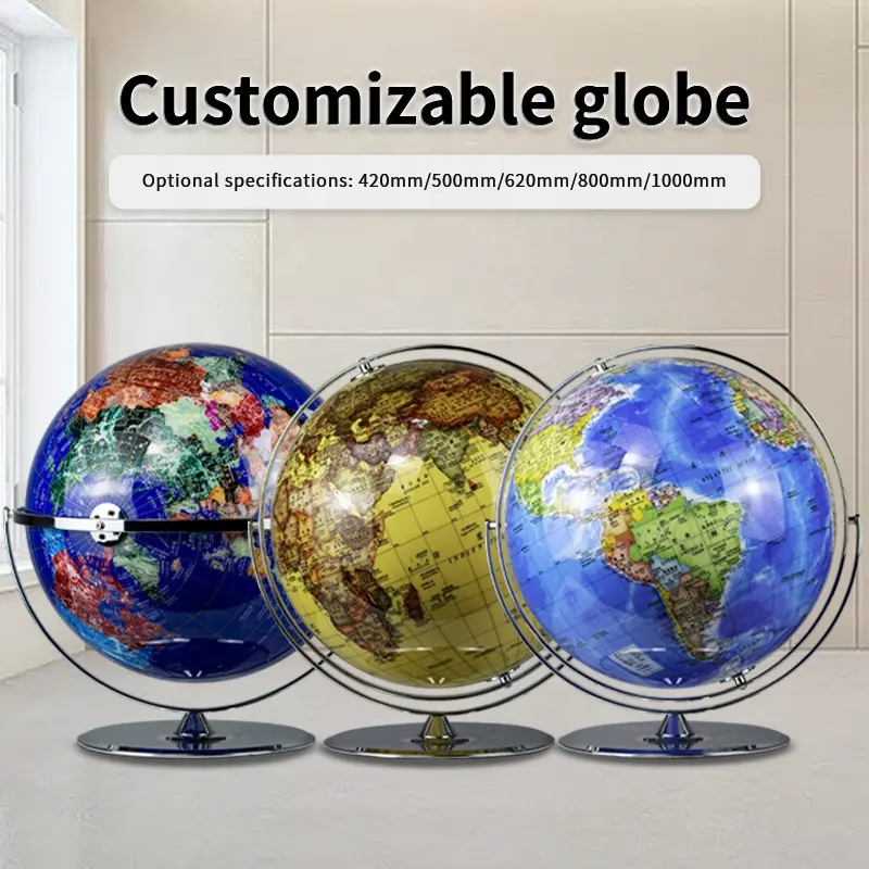 Seeball 50cm Desktop universale brillante globo cromato per la scienza popolare di educazione aziendale decorazione per la casa blu Desktop globo