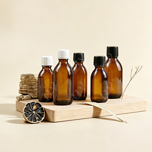 Bouteille en verre ambré de 30-500 ml pour liquides oraux avec bouchon à vis, idéale pour sirops, teintures végétales, médicaments liquides et produits de santé – Emballage vide en gros - Product Image 2