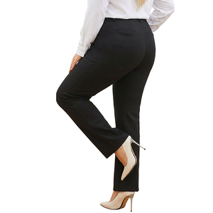 Pantalones de mujer al por mayor, talla grande, cómodos, elásticos, de cintura alta, rectos, tipo <span class=keywords><strong>traje</strong></span>, <span class=keywords><strong>para</strong></span> uso diario y laboral. - Product Image 2