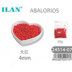 Perline Rosse Ilan da 4mm, 50g per Creazione di Gioielli - Product Image 3