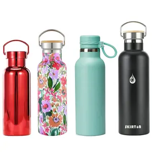 Biểu tượng tùy chỉnh 500ml 600ml 750ml sơn tĩnh điện cách điện du lịch nhiệt phích Flask chai nước thép không gỉ