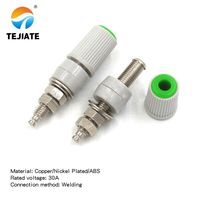 Connecteur RCA étanche 4mm à fente mâle/femelle en cuivre pur vert M5*45, prise 30A, ABS pour soudage 23+