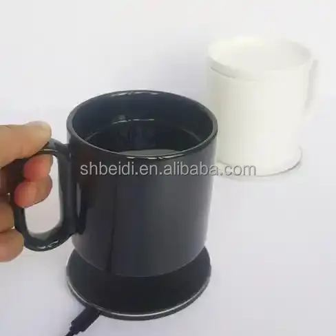 Gelas kopi elektrik, penghangat cangkir kopi peralatan minum pintar Usb penghangat cangkir kopi susu teh cangkir air pemanas