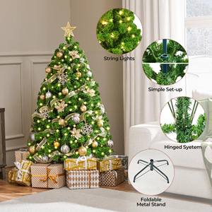 Nuevo Árbol de Navidad de Plástico Grande de Alta Calidad, Lujoso y Sutilmente Opulento, Estilo Instagram, con Luces, Realista, de Metal y Acero - Product Image 2
