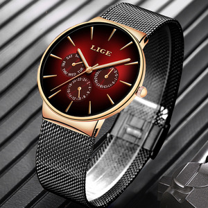 <span class=keywords><strong>LIGE</strong></span> Relojes de cuarzo multifunción multicolor para <span class=keywords><strong>hombre</strong></span> con diseño de tendencia de buena calidad de lujo Superior a bajo <span class=keywords><strong>precio</strong></span> con banda de acero de malla - Product Image 3