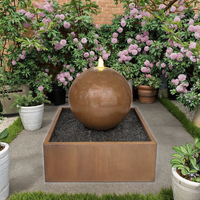 Ronde en acier Corten extérieur sphère jardin cascade fontaines eau caractéristique maison cour décorations