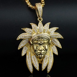 Pendentifs en diamant CZ, breloques de style indien, colliers couleur or, bijoux hip-hop, fabrication en usine - Product Image 3