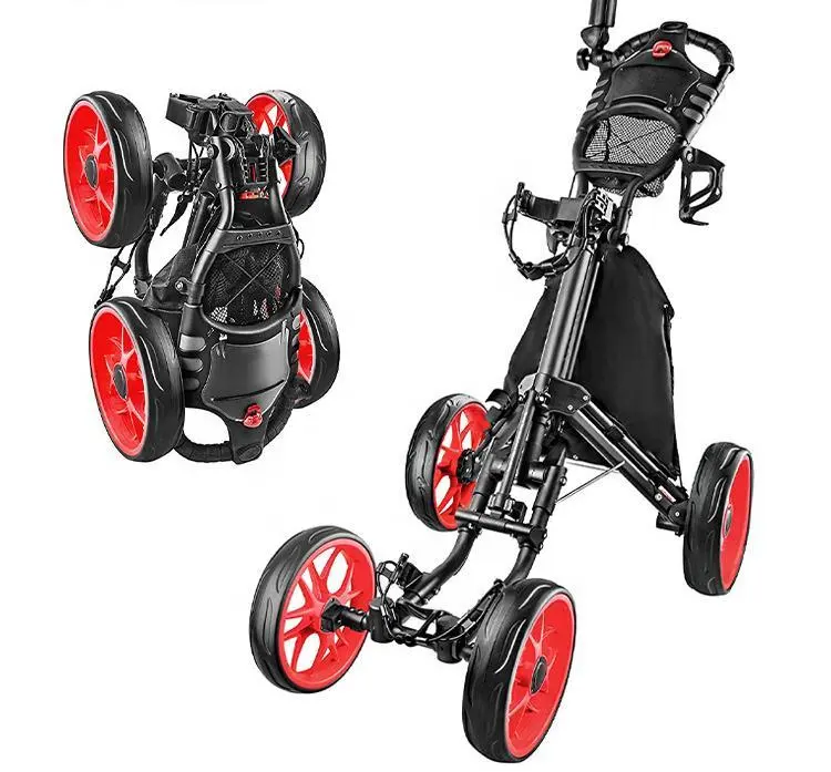 CHENGMO SPORTS nuovo design 4 ruote Push Golf Trolley carrello da Golf di alta qualità con portaombrelli