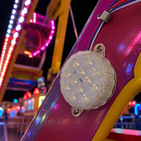 Prix de gros AC24V 1 à 16 Lumières LED Cabochon 70mm RGB personnalisables à fonctionnement automatique pour l'éclairage de manèges et de carrousels de fête foraine