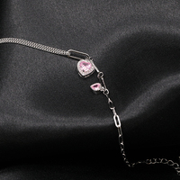 Classique trombone lien chaîne en forme de coeur zircone pendentif bracelet à breloques 925 en argent Sterling femmes cadeau bijoux