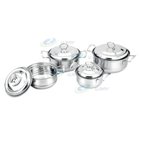 ODM/OEM – Nouveaux ensembles de batterie de cuisine 8 pièces en acier inoxydable poli, design moderne et écologique, poignées simples, compatibles gaz et induction