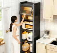 Armoire de rangement mobile moderne en acier extensible multi-niveaux pour salon, cuisine, salle de bain