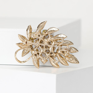Rhinestone Flower <b>Brooches</b> Women Customized Luxury Fashionable Large Classic Vintage Elegant Alloy Gold Plated Wedding - Product Image 5
