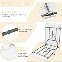 Table de camping légère de 6 pieds, pliable, rectangulaire, pour l'extérieur, avec pieds en acier, pliable en deux, avec poignée de transport