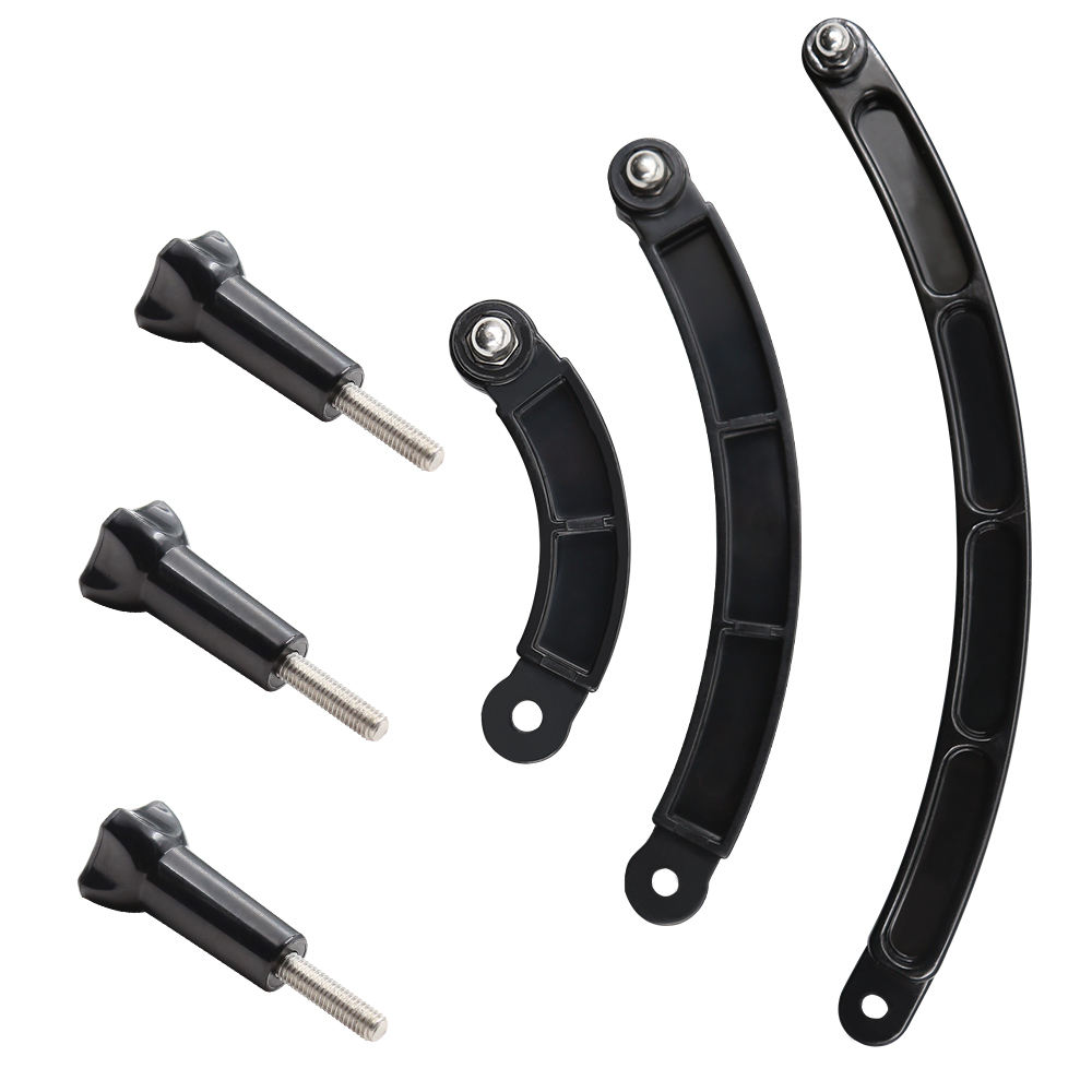 3 Way Mount Helmet Extension Arm Curved Pole Selfie Stick for GoPro Go Pro 11 10 9 8 7 SJCAM Xiaomi Yi 4K DJI Camera Accessories