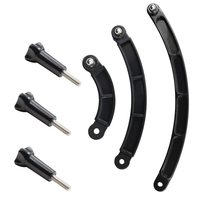 Bras d'extension de casque à 3 voies, bâton de Selfie incurvé pour GoPro Go Pro 11 10 9 8 7 SJCAM Xiaomi Yi 4K DJI accessoires de caméra