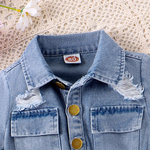 Tute in Denim a vita strappata da <span class=keywords><strong>bambina</strong></span> di nuova estate europee - Product Image 4