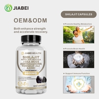 Capsules de Shilajit 100% Naturelles pour Adultes, Marque Propre OEM, Boost d'Énergie, Himalaya, Personnalisation d'Usine, Vente en Gros